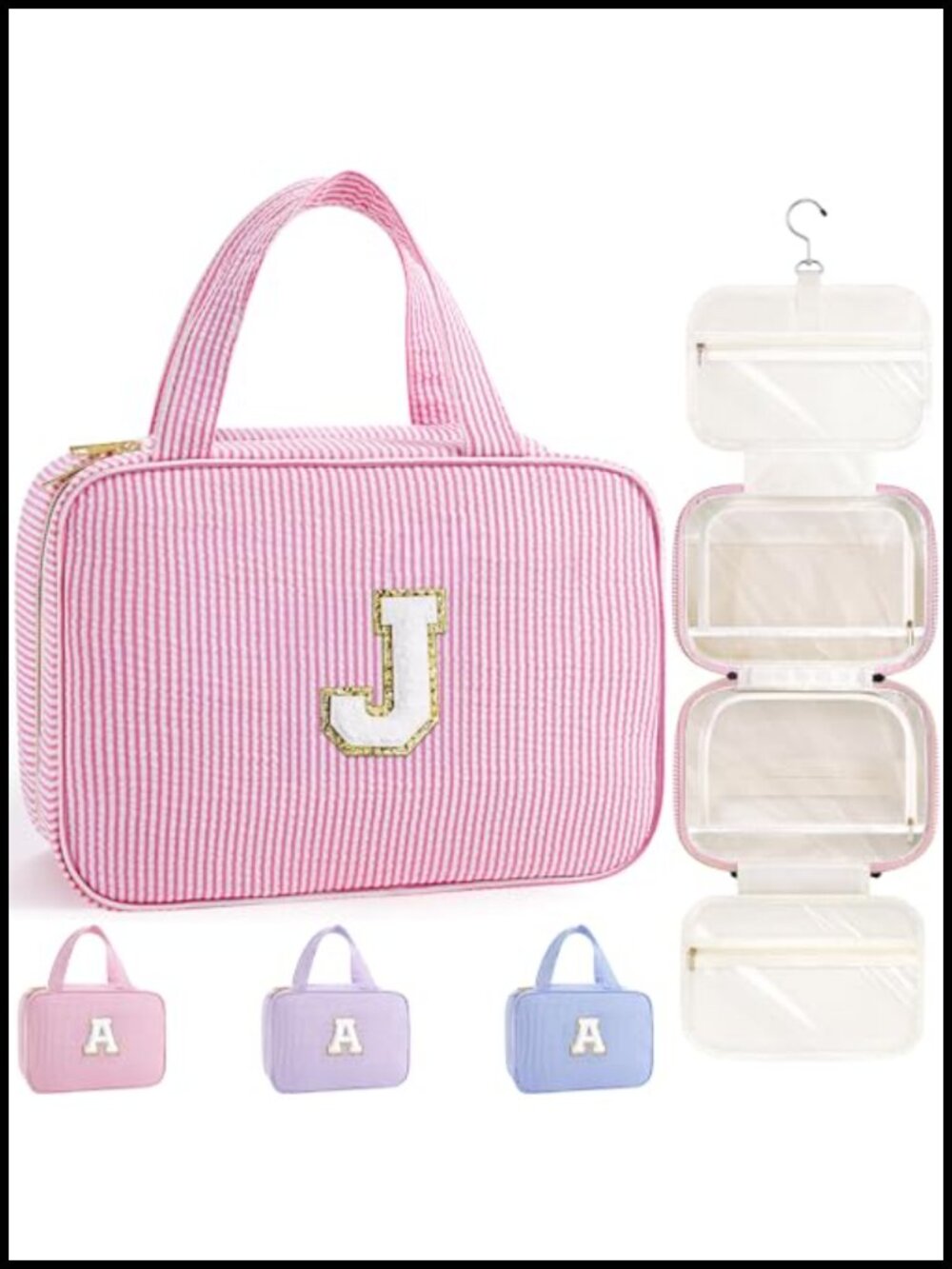 Hanging Travel Toiletry Bag Makeup Bag Polyester Letter J